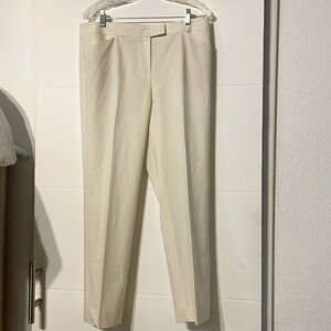 Lafayette 148 New York Irving Wool Dress Pants Women's Size 10 Beige Tan Cream
